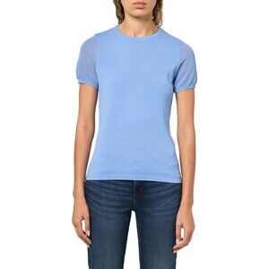 Women's Short Sleeve High Neck Sweater Small Rayon Nylon Dressy Casual